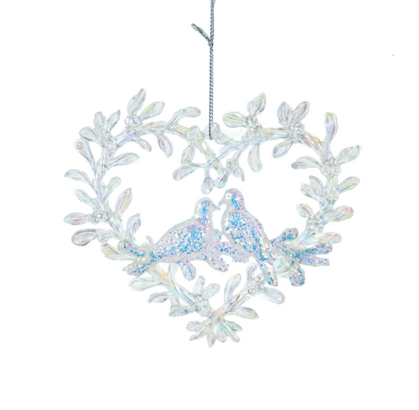 OPAL HEART WITH DOVE - T3753