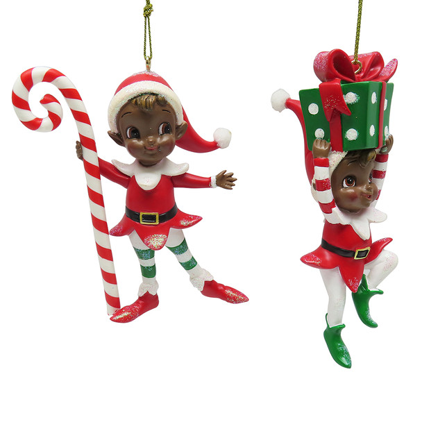 ELF WITH CANDY CANE GIFT BOX - TD1820