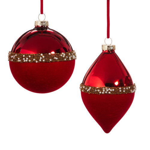RED PEARL BANDED VELVET