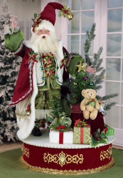 ONE-OF-A-KIND - HOLLY AND IVY SANTA WITH PRESENTS ON BASE - AI-57668