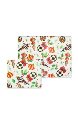 DECK THE HALLS GLASS CUTTING BOARDS - SET OF 2 - 36069-2133