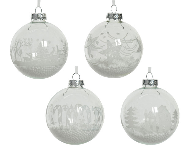 GLASS SNOWFLAKE WITH BEADS - 069425