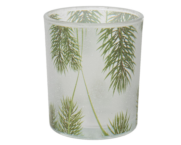 GLASS TEALIGHTHOLDER - PINE - 524103