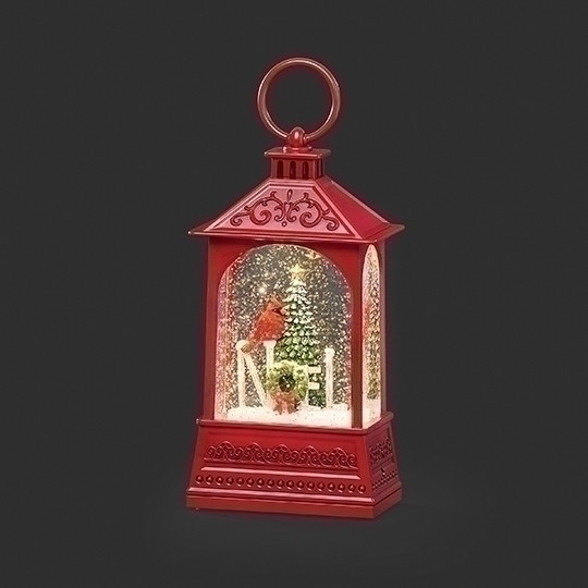 8" LIGHTED SWIRL CARDINAL NOEL SCENE - 138242