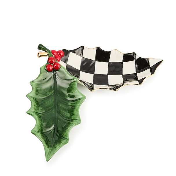 HOLLY LEAF CERAMIC TRINKET TRAY - 35509-1418