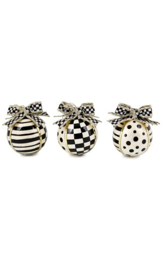 SET OF 3 COURTLY NOEL CAPIZ BALL ORNAMENTS - 035517-4341
