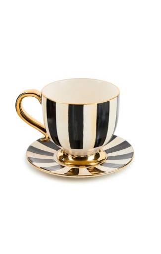 COURTLY STRIPE CAPPUCCINO CUP AND SAUCER - 41815-041