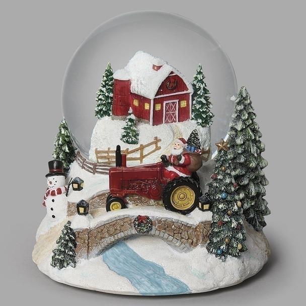 5.5" MUSICAL DOME WITH TRACTOR AND BARN - 138202