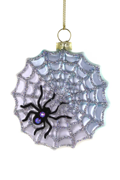 SPIDER ON WEB ORNAMENT - GL-1283
