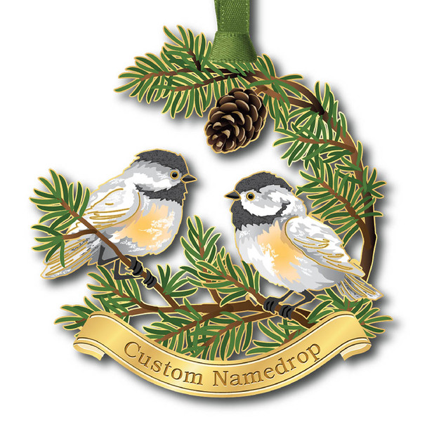 CHICKADEES - LEAVENWORTH ENGRAVED ORNAMENT - 61467