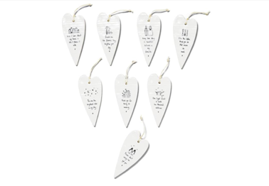 HEART HANGING PORCELAIN ORNAMENT - E6240-97