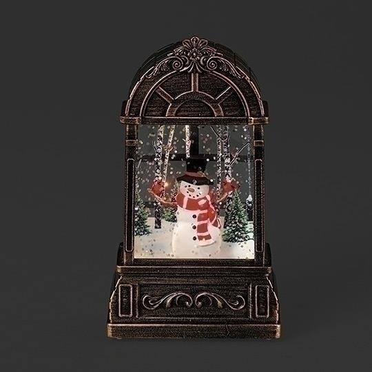 LIGHTED SNOWMAN IN WINDOW WATER GLOBE - 139093