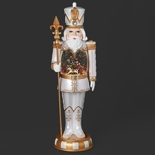 LIGHTED SWIRL NUTCRACKER WHITE AND GOLD - 139246