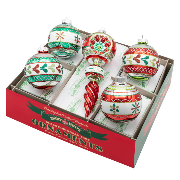 HOLIDAY SPLENDOR 5 COUNT 3.25” - DECORATED ROUNDS AND 7” SHAPE - 4028320