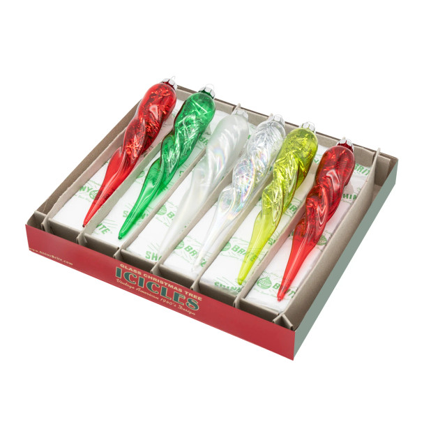 HOLIDAY SPLENDOR 6 COUNT 5" - GLASS ICICLES - 4028326