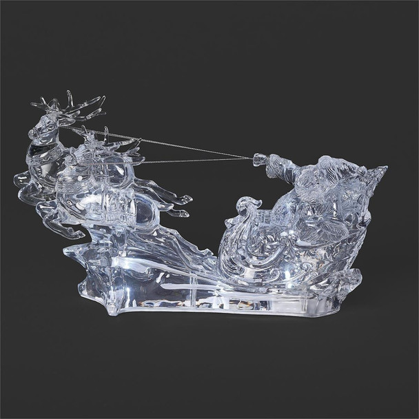 LED REINDEER PULLING SANTA IN SLEIGH - 139814