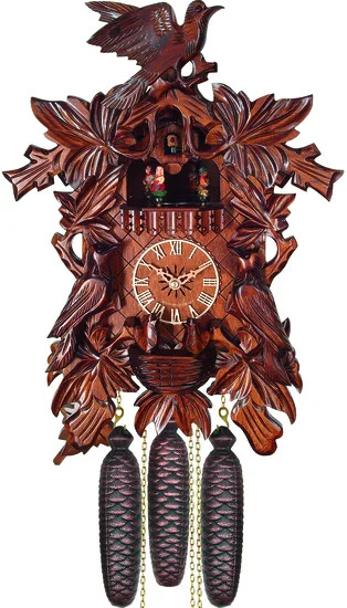 BIRDS AND DANCERS 8-DAY MOVEMENT CUCKOO CLOCK - 634-8MT