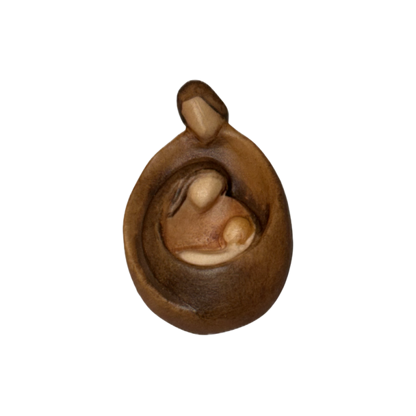 2" MAPLE WOOD 3 SHADES OF BROWN HOLY FAMILY WITH MAGNET - 17045MA5A3G