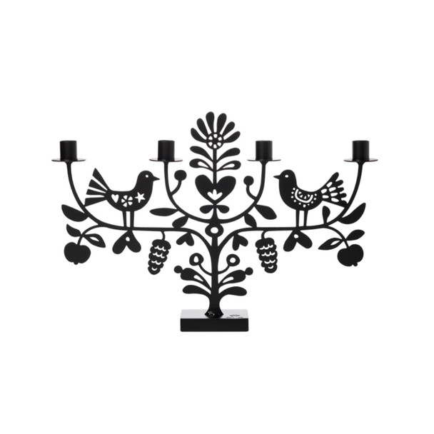 SWEDISH STEEL BIRD AND PINECONE CANDLE HOLDER - 910761