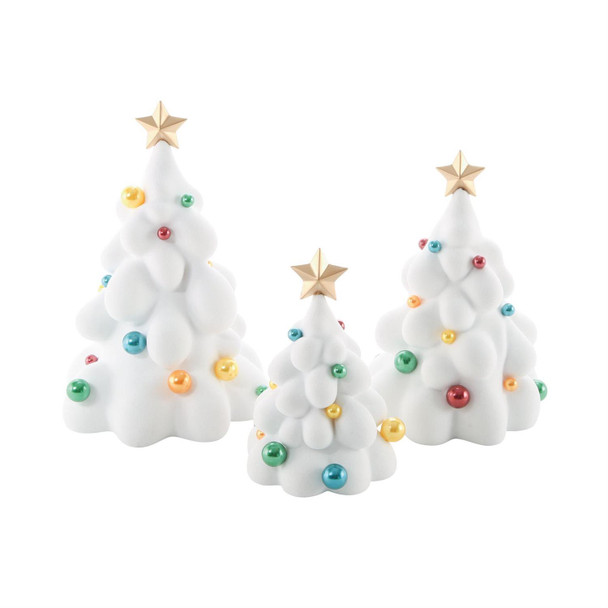 VILLAGE - SNOWDREAM TREES SET OF 3 - 6018404
