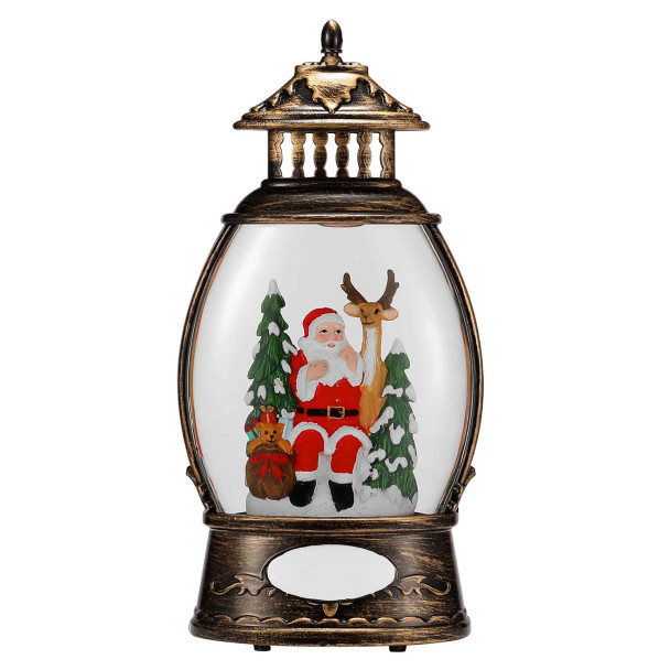 SANTA WITH DEER LANTERN WATER GLOBE - OG0010