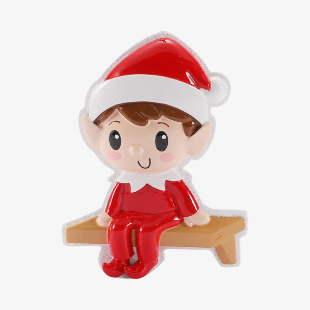 CHRISTMAS ELF SITTING ON A SHELF ORNAMENT - OR3151
