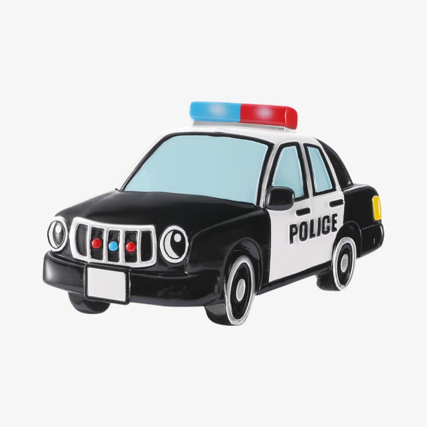 POLICE CAR WITH HEADLIGHT EYES ORNAMENT - OR3197