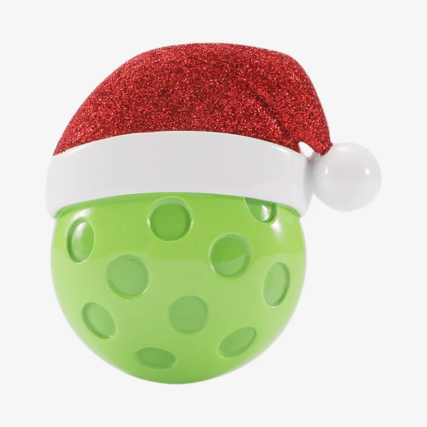 PICKLEBALL WITH SANTA HAT ORNAMENT - OR3203