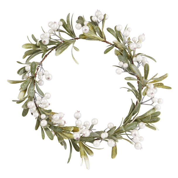 WHITE BERRY WREATH - WR446.W