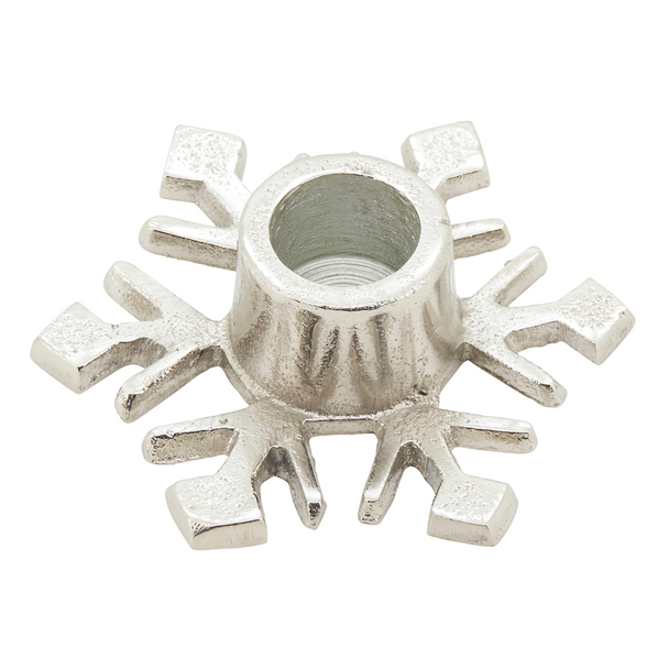 SILVER SNOWFLAKE CANDLE HOLDER - V691.S