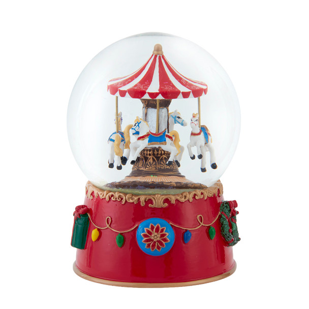 MUSICAL CHRISTMAS CAROUSEL WATERGLOBE - C5571