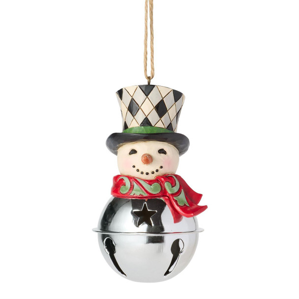 HIGHLAND GLEN SNOWMAN ON BELL ORNAMENT - JIM SHORE - 6019273