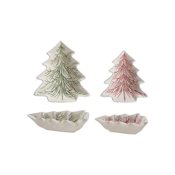 HAND PAINTED CERAMIC TREE DISH - XT2064