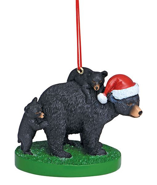 LEAVENWORTH BLACK BEAR MOM WITH TWO CUB ORNAMENT - 878-96