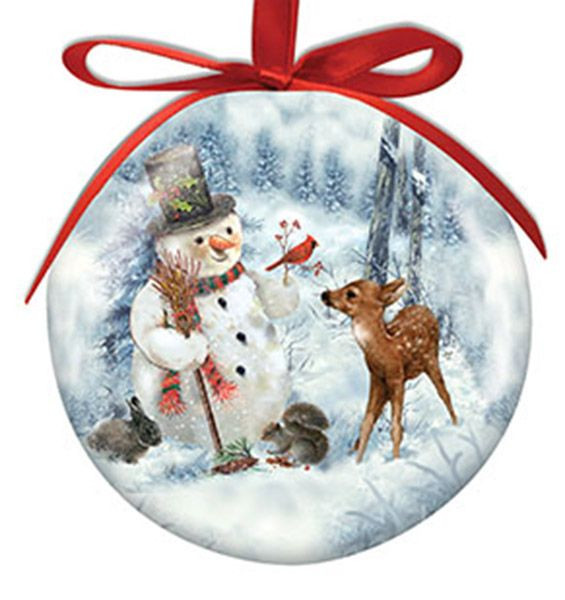 LEAVENWORTH SNOWMAN AND FRIENDS BALL ORNAMENT - 858-79