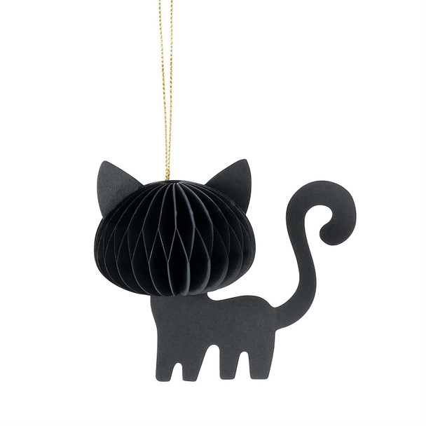 HONEYCOMB HALLOWEEN CAT ORNAMENT - 6019753
