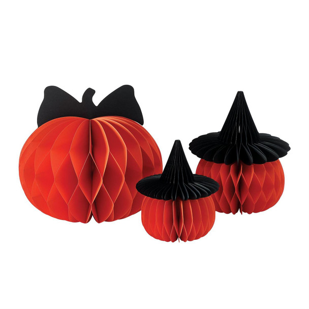 HONEYCOMB PUMKPINS SET OF 3 - 6019762
