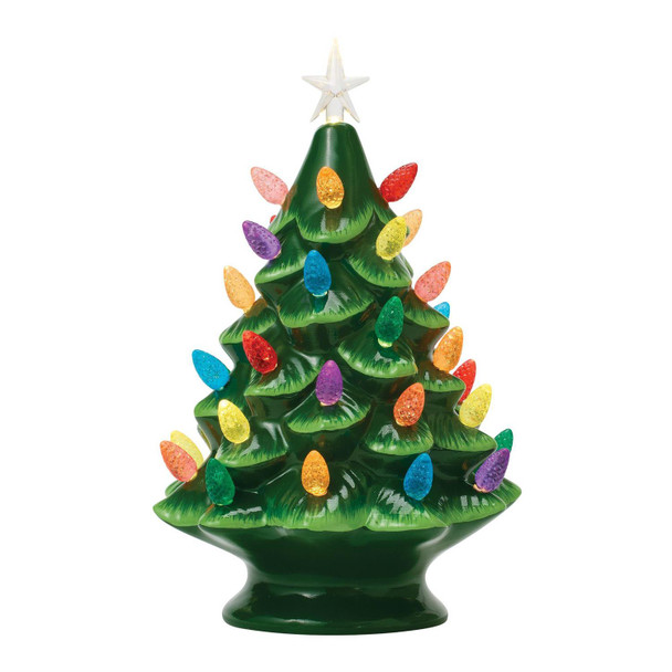 CERAMIC LIGHTED CHRISTMAS TREE GREEN - 6019760