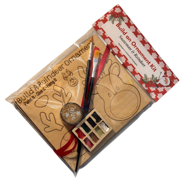 BUILD AND PAINT ORNAMENT KIT - SNOWMAN AND REINDEER - CA091