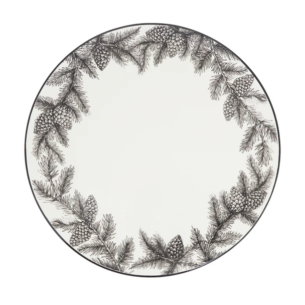PINECONES DINNER PLATE - SE172.BW