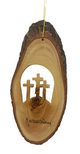 BARK SLICE WITH 3 CROSSES - B-23