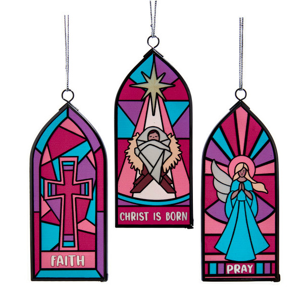 STAINED GLASS NATIVITY - J7850