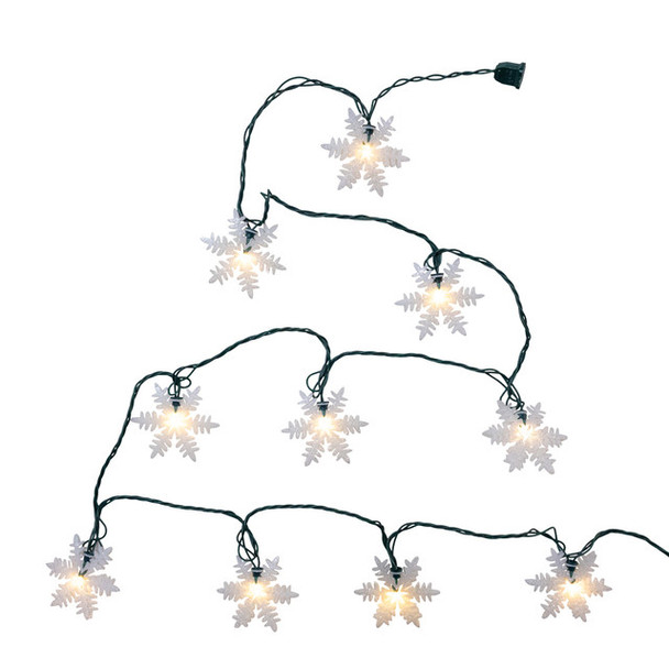9' UL 10L WARM WHITE LED SNOWFLAKE LIGHT SET - UL0894WW