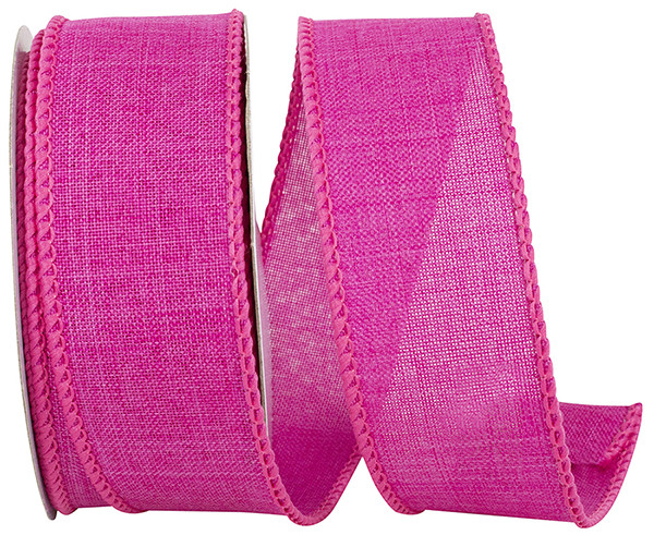 EVERYDAY LINEN VALUE WIRED EDGE RIBBON - FUCHSIA - 1-1/2 INCH - 92573W-222-09F