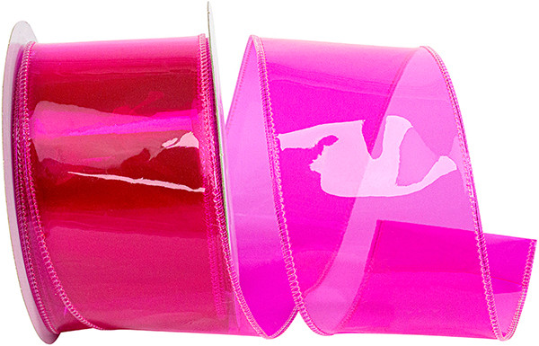 JELLY VINYL RIBBON WIRED EDGE - FUCHSIA - 2-1/2 INCH - 10 YARDS - 94547W-222-40F