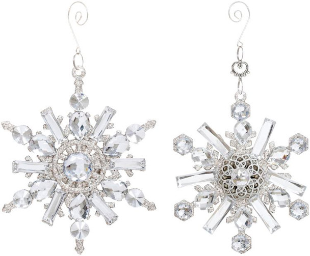 7.5"  ASSORTED JEWELED SNOWFLAKE ORNAMENT - 27-43200