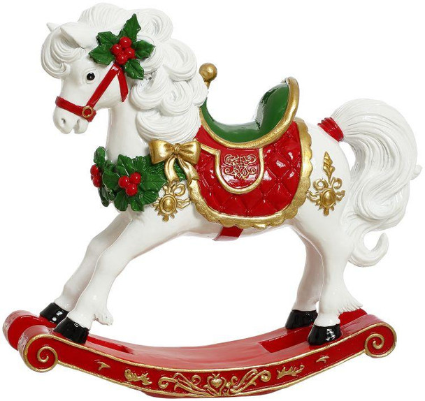 FESTIVE ROCKING HORSE - 7X8 INCHES - 62-62720