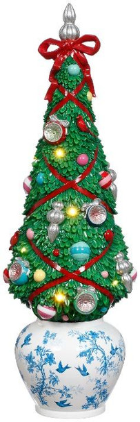LIGHTED ORNAMENT TREE IN VASE - 18 INCHES - 63-62516