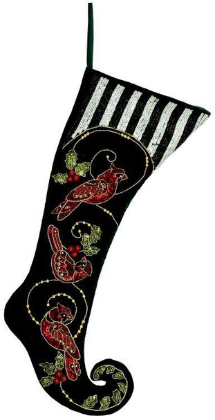 CARDINAL SCENE STOCKING - 23X8 INCHES - 70-68902