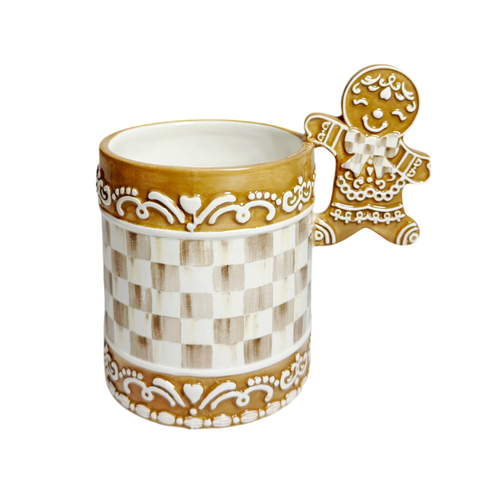 MOCHA CHECK GINGERBREAD MUG - 43840-1104